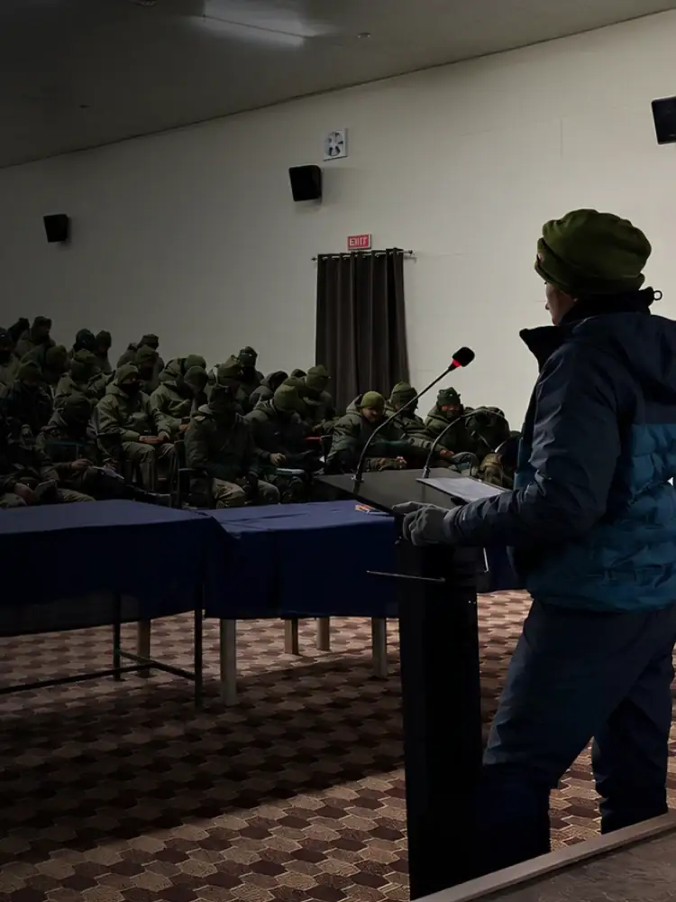 Soldiers at a pilot training lecture
